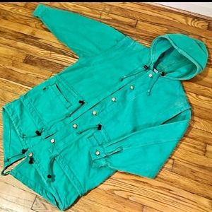 Corniche Unisex Denim Jean Jacket Coat Dyed SEAFOAM Green - M
